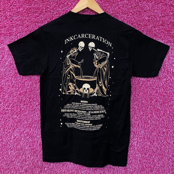 Inkcarceration Skeleton Tarot Card 2018 Rock Festival Tee S - Picture 3 of 4
